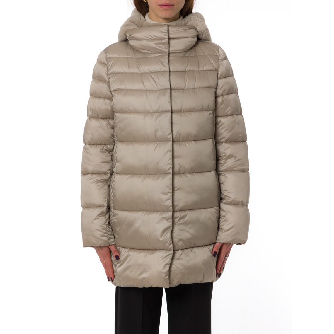 Piumino imbottito Emme Marella con pettorina in ecopelliccia