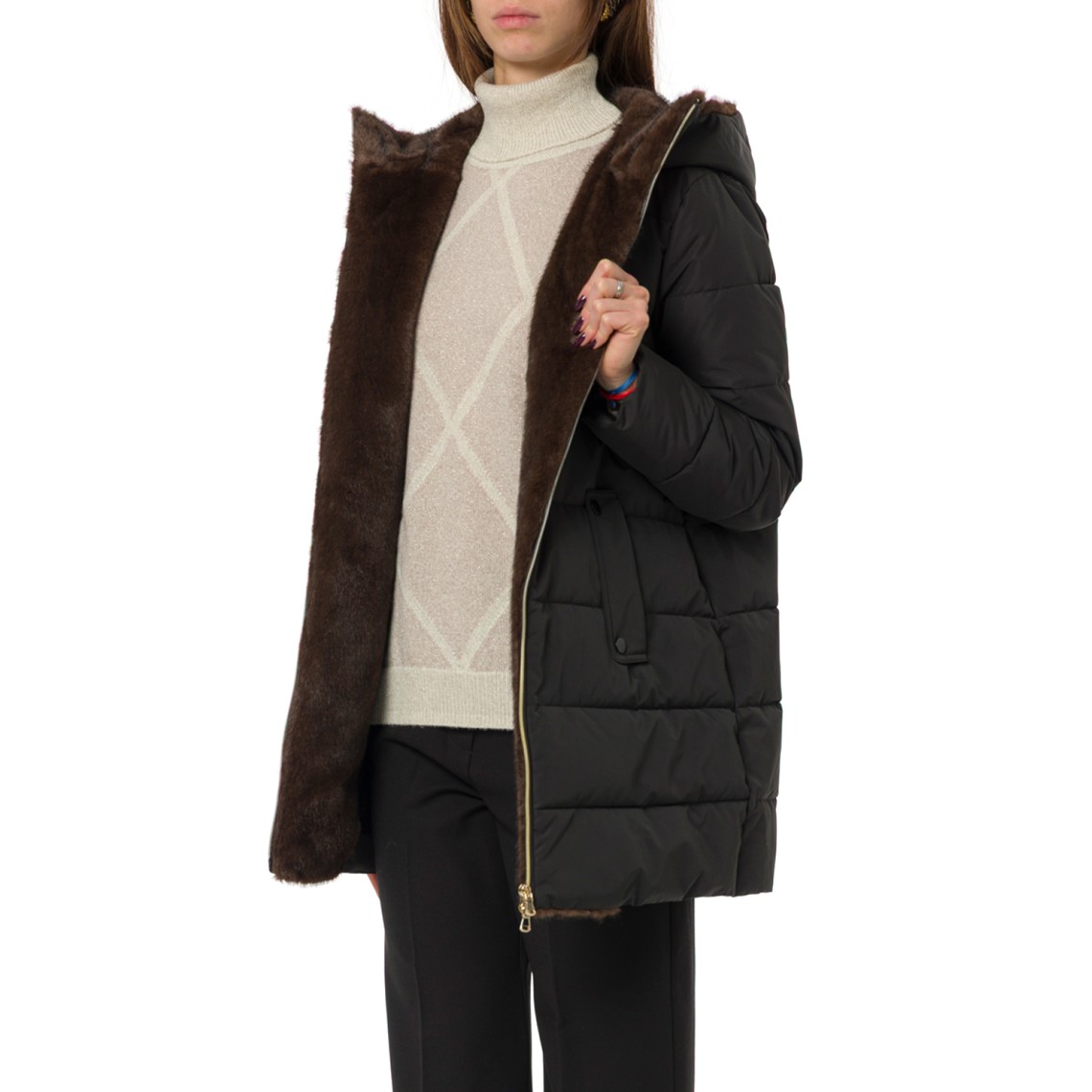 Piumino lungo in taffetà Emme Marella