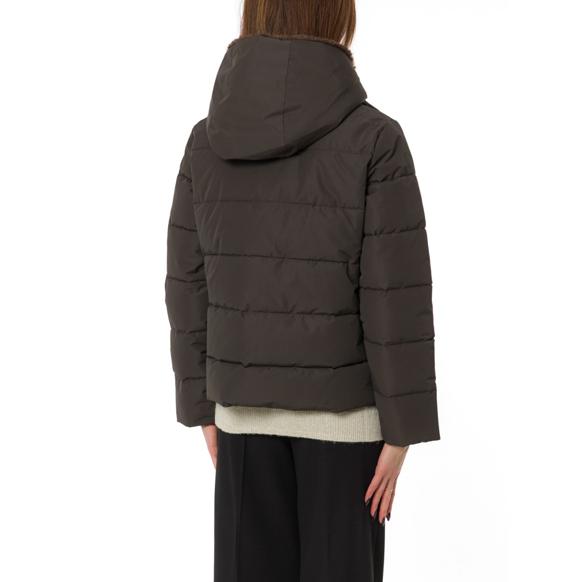 Piumino corto in taffetà con cappuccio Emme Marella