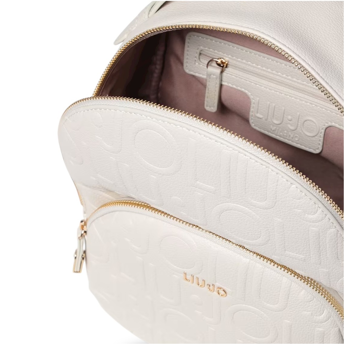 Zaino Liu Jo in pelle sintetica a grana con logo all over