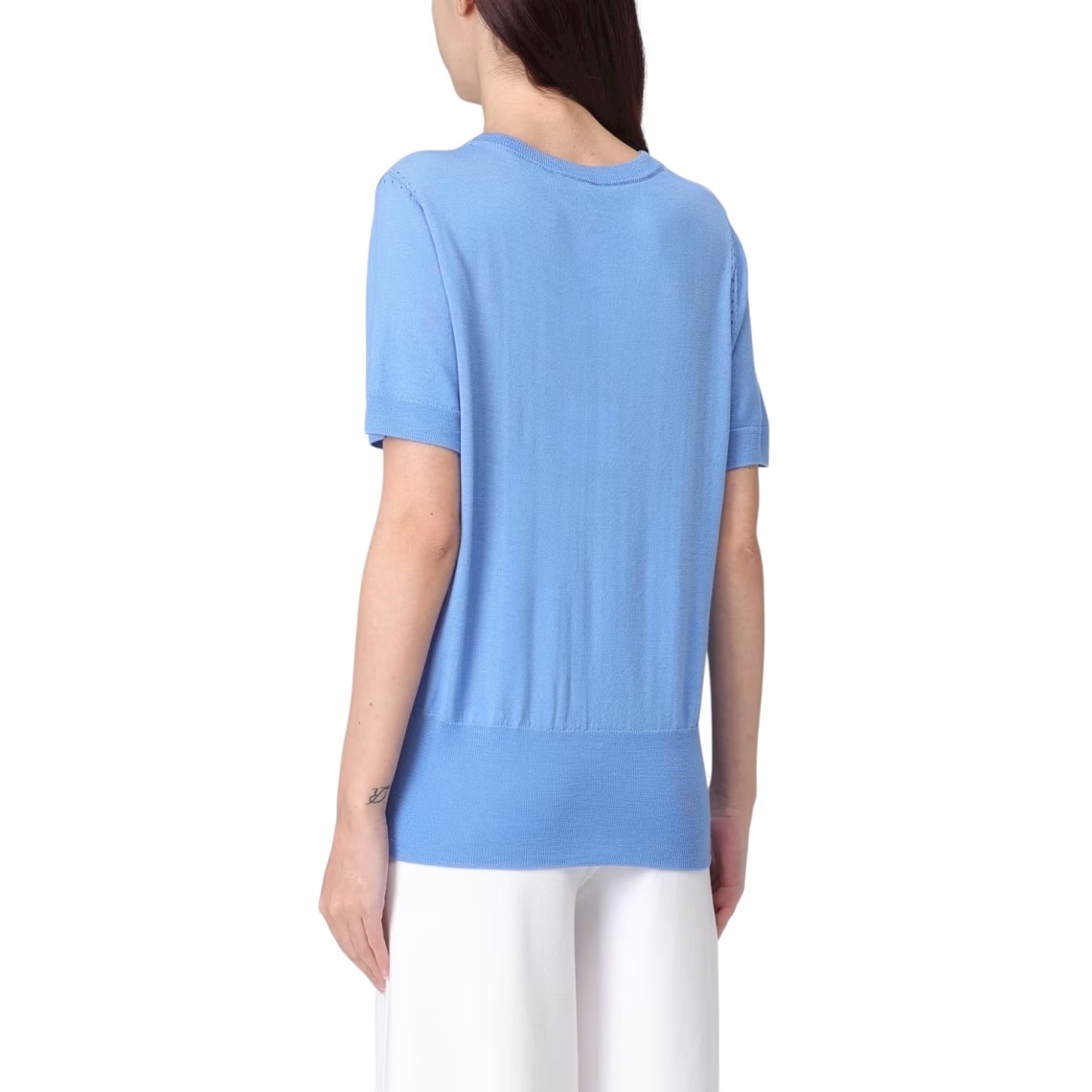 Maglia in lana vergine con piercing Liu Jo