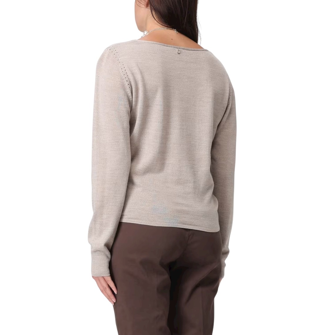 Maglia in lana vergine Liu Jo con scollo a V