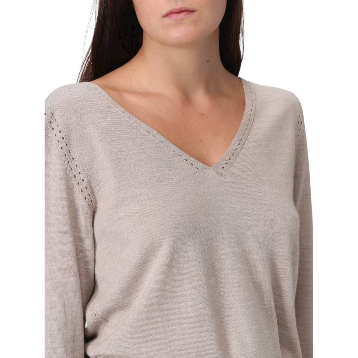 Maglia in lana vergine Liu Jo con scollo a V