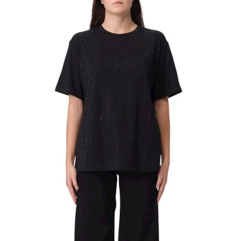 T-shirt con strass e perle all-over Liu Jo