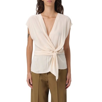 Top in crêpe de chine Liu Jo con scollo incrociato