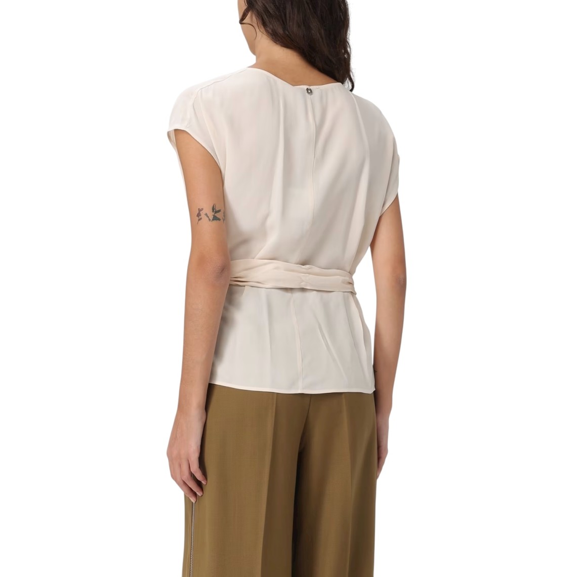 Top in crêpe de chine Liu Jo con scollo incrociato