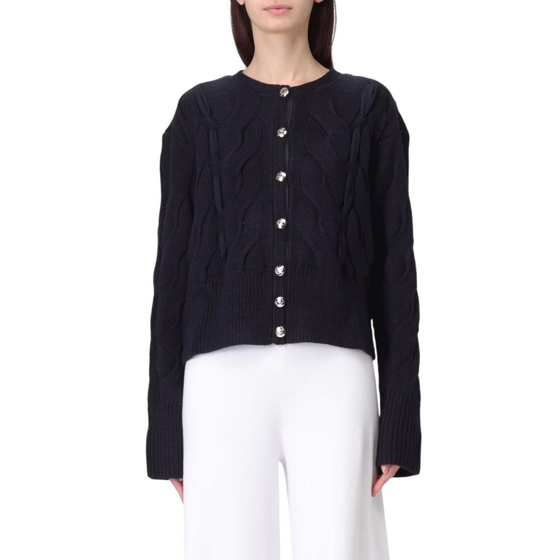 Cardigan in lana a trecce Liu Jo