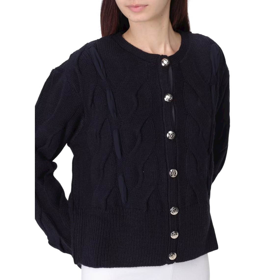 Cardigan in lana a trecce Liu Jo