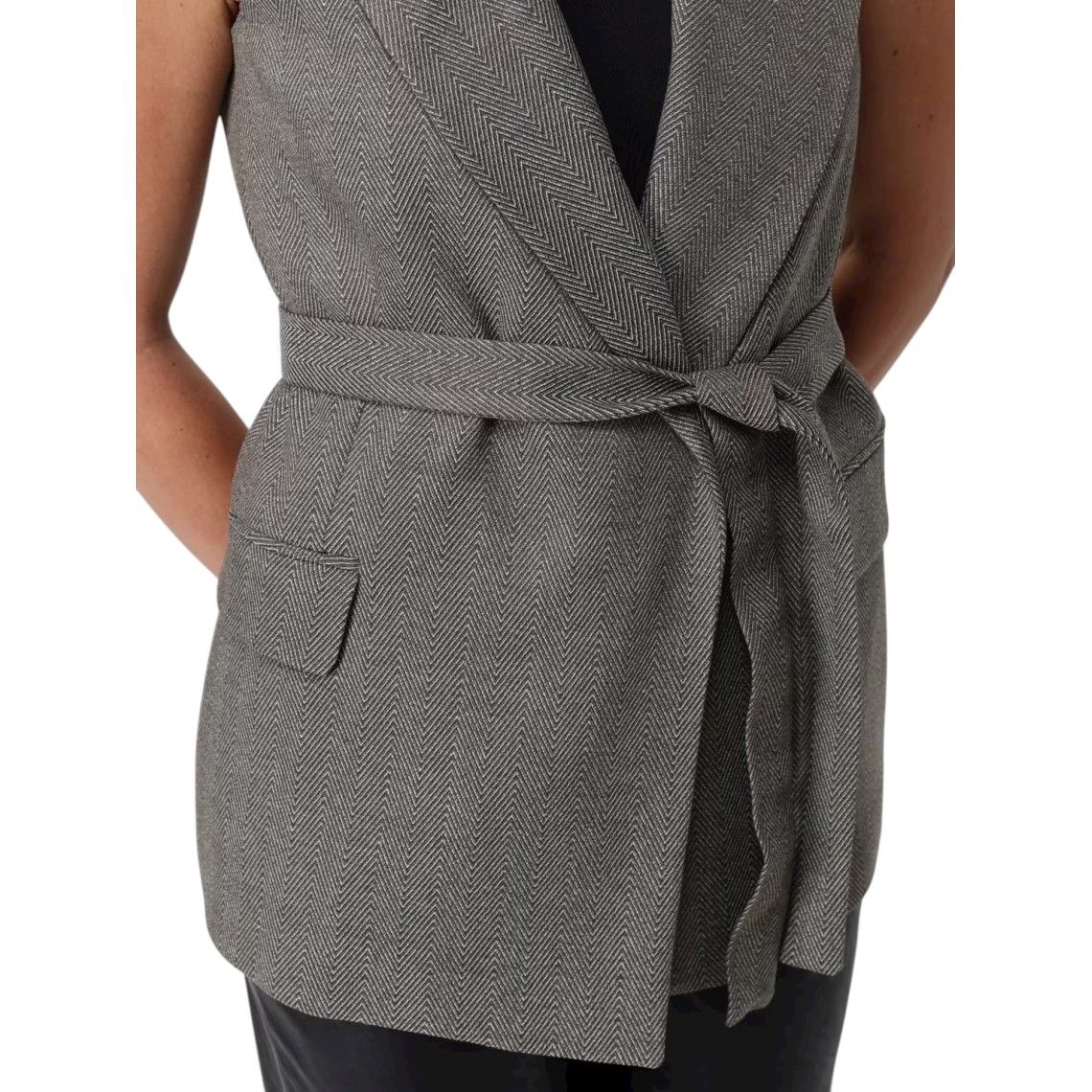 Gilet chevron con cintura Liu Jo