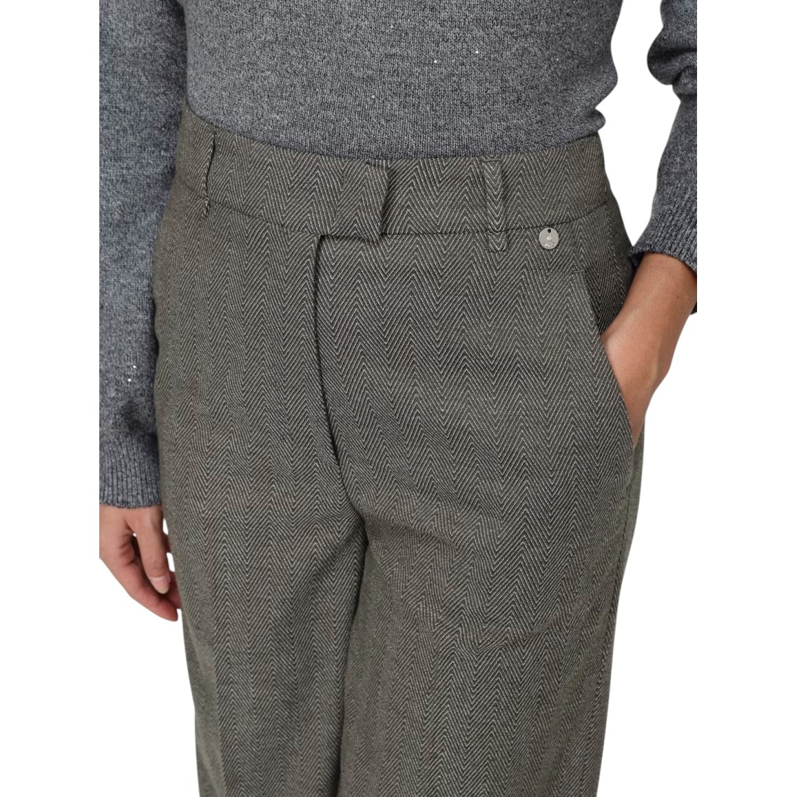 Pantaloni straight in misto viscosa Liu Jo