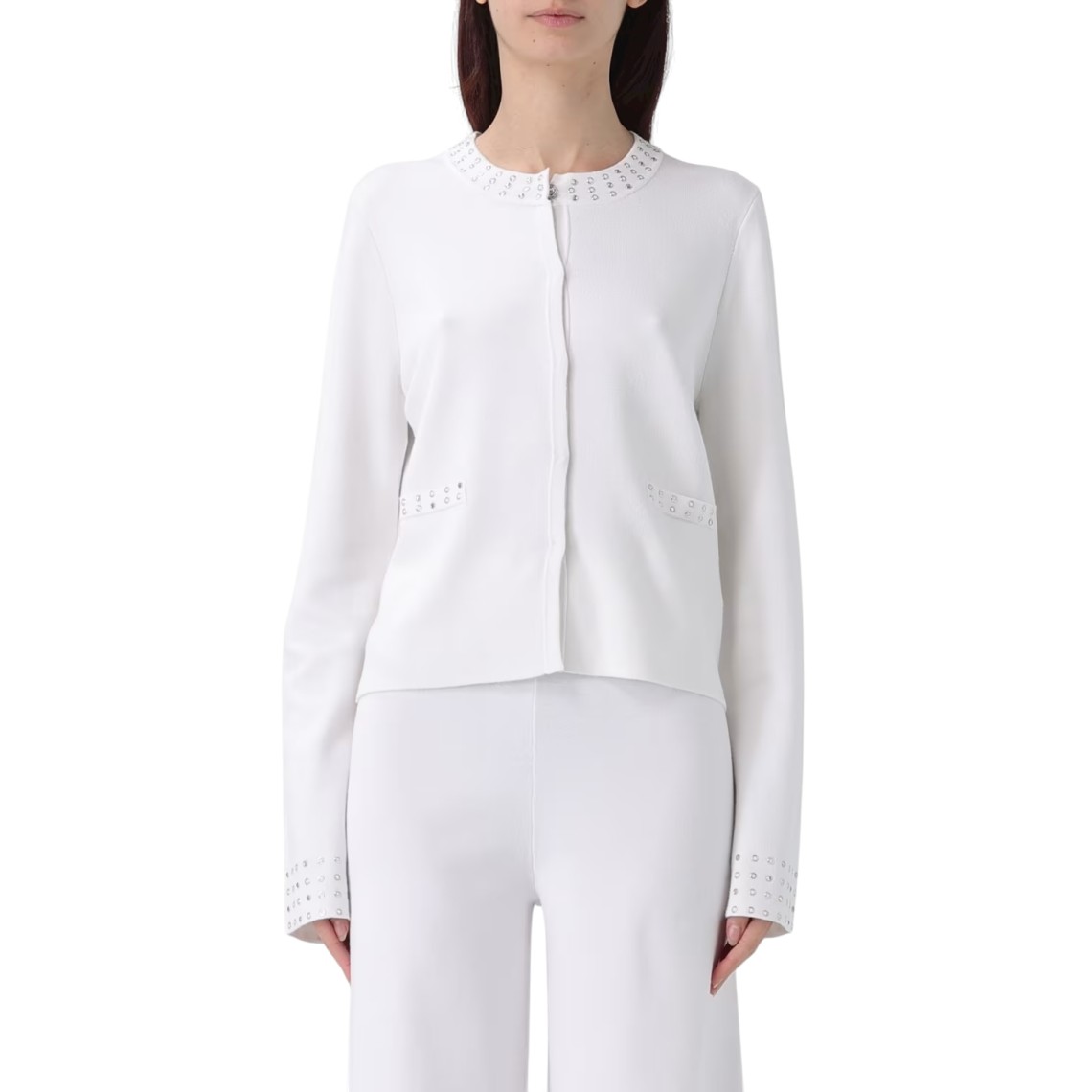 Cardigan in viscosa con occhielli Liu Jo