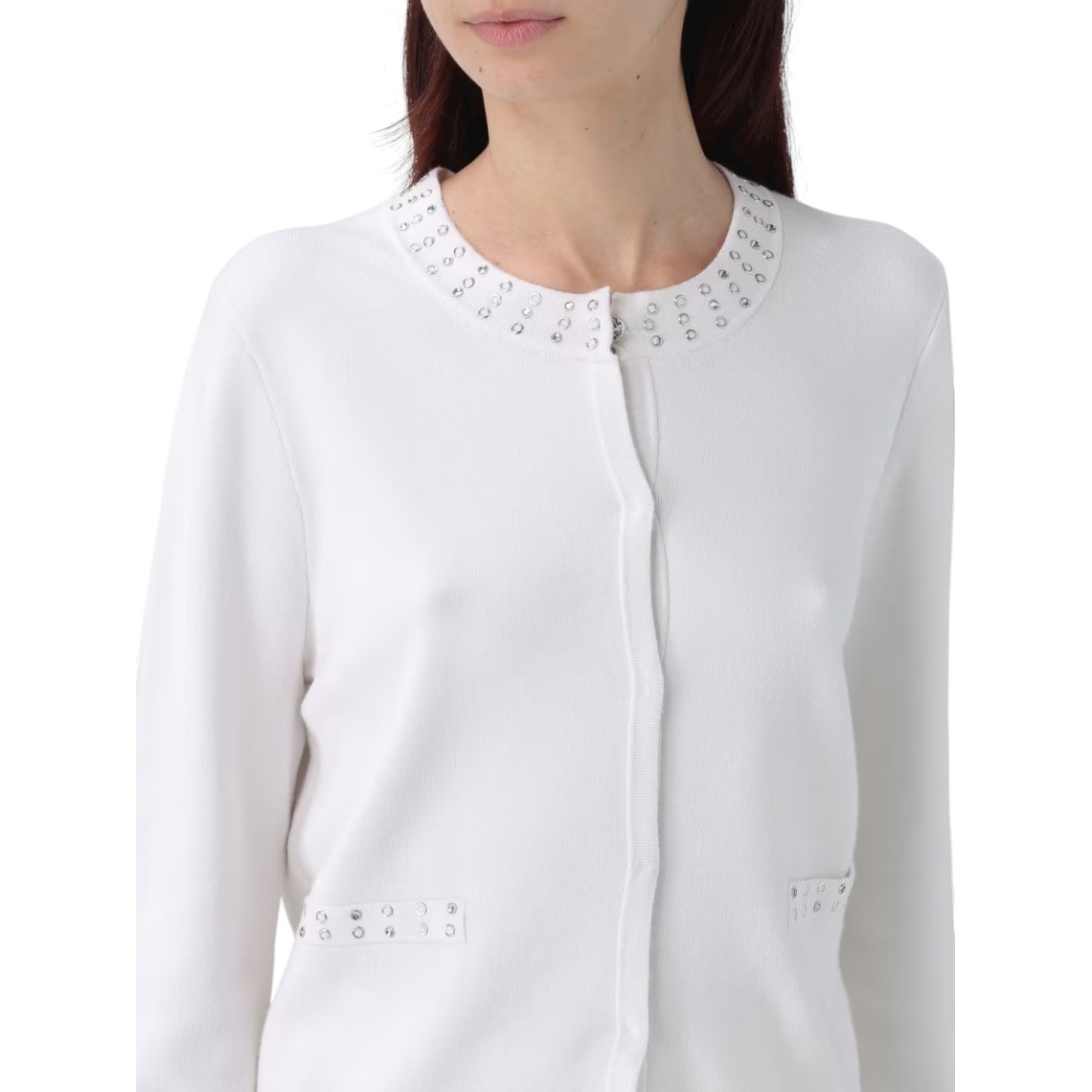 Cardigan in viscosa con occhielli Liu Jo