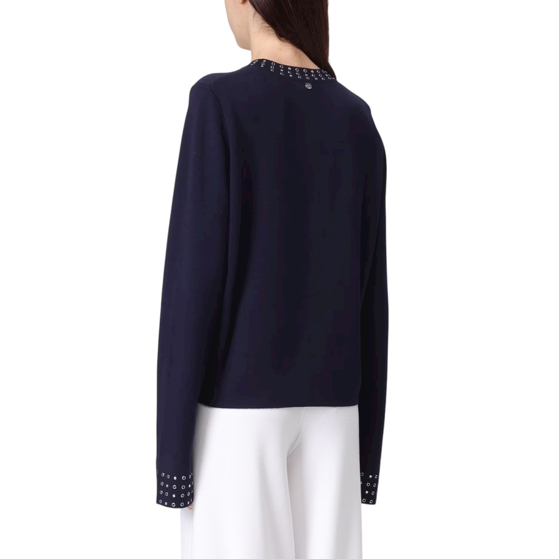 Cardigan in viscosa con occhielli Liu Jo