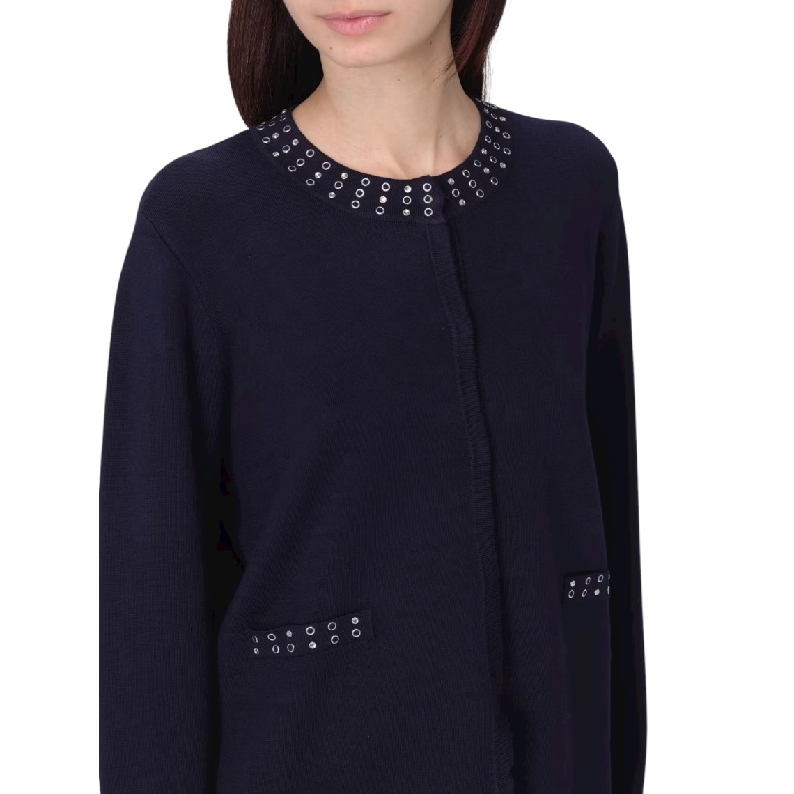 Cardigan in viscosa con occhielli Liu Jo