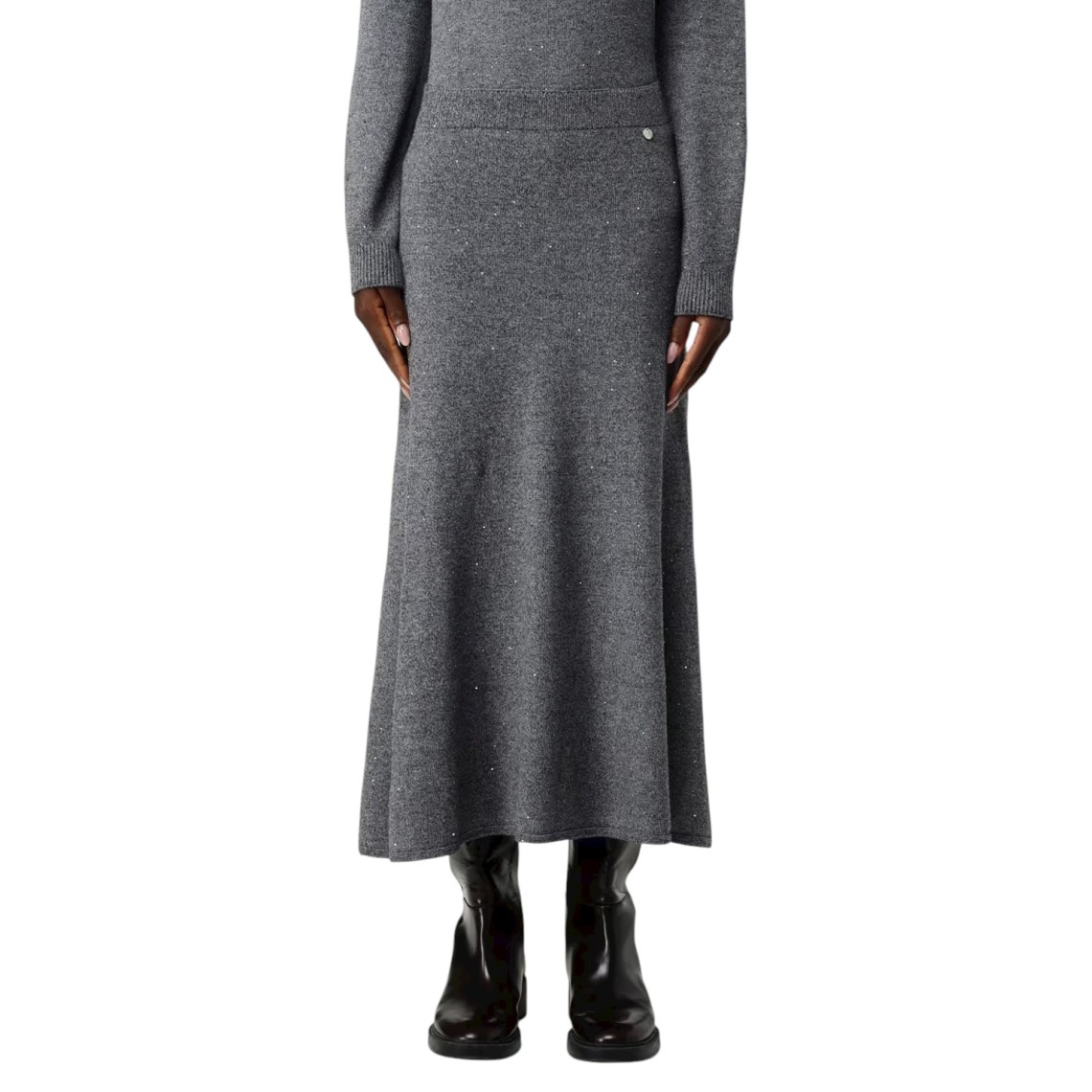 Gonna midi in maglia con paillettes Liu Jo