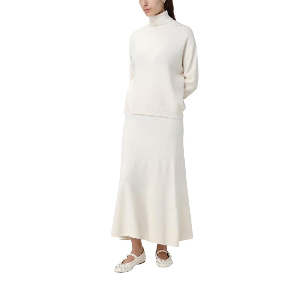 Gonna midi in maglia con paillettes Liu Jo