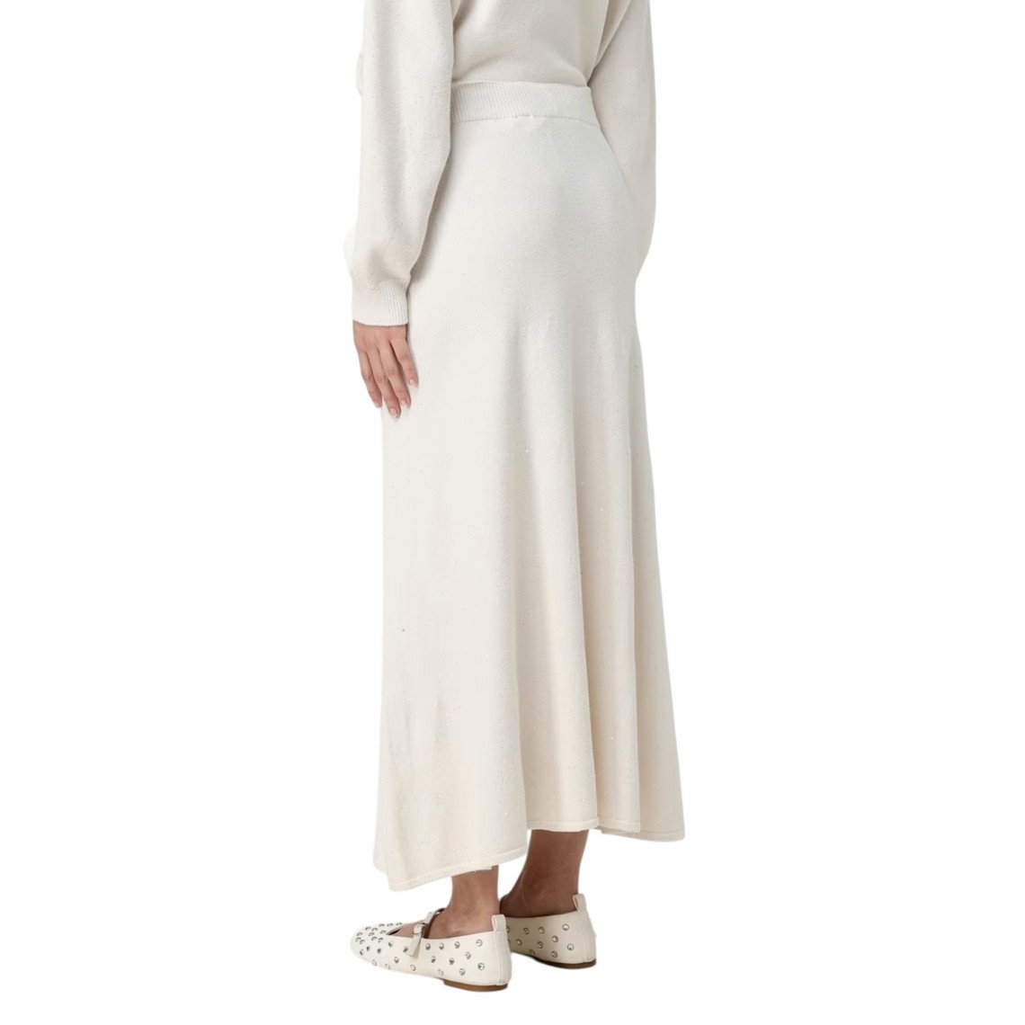 Gonna midi in maglia con paillettes Liu Jo