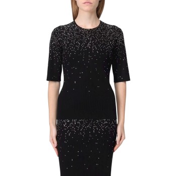 Maglia a girocollo Liu Jo in misto viscosa con strass