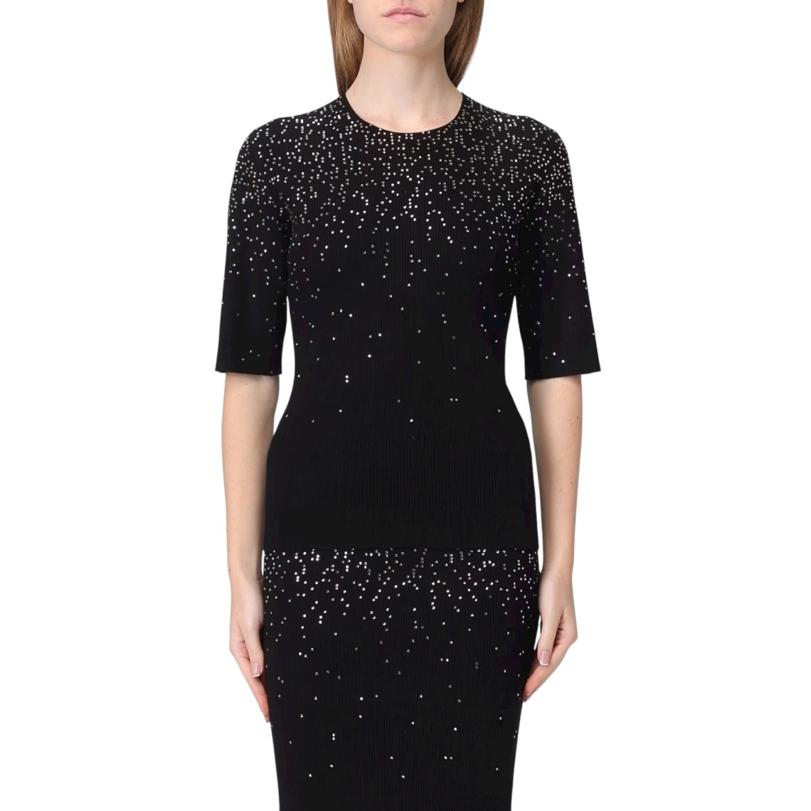 Maglia a girocollo Liu Jo in misto viscosa con strass