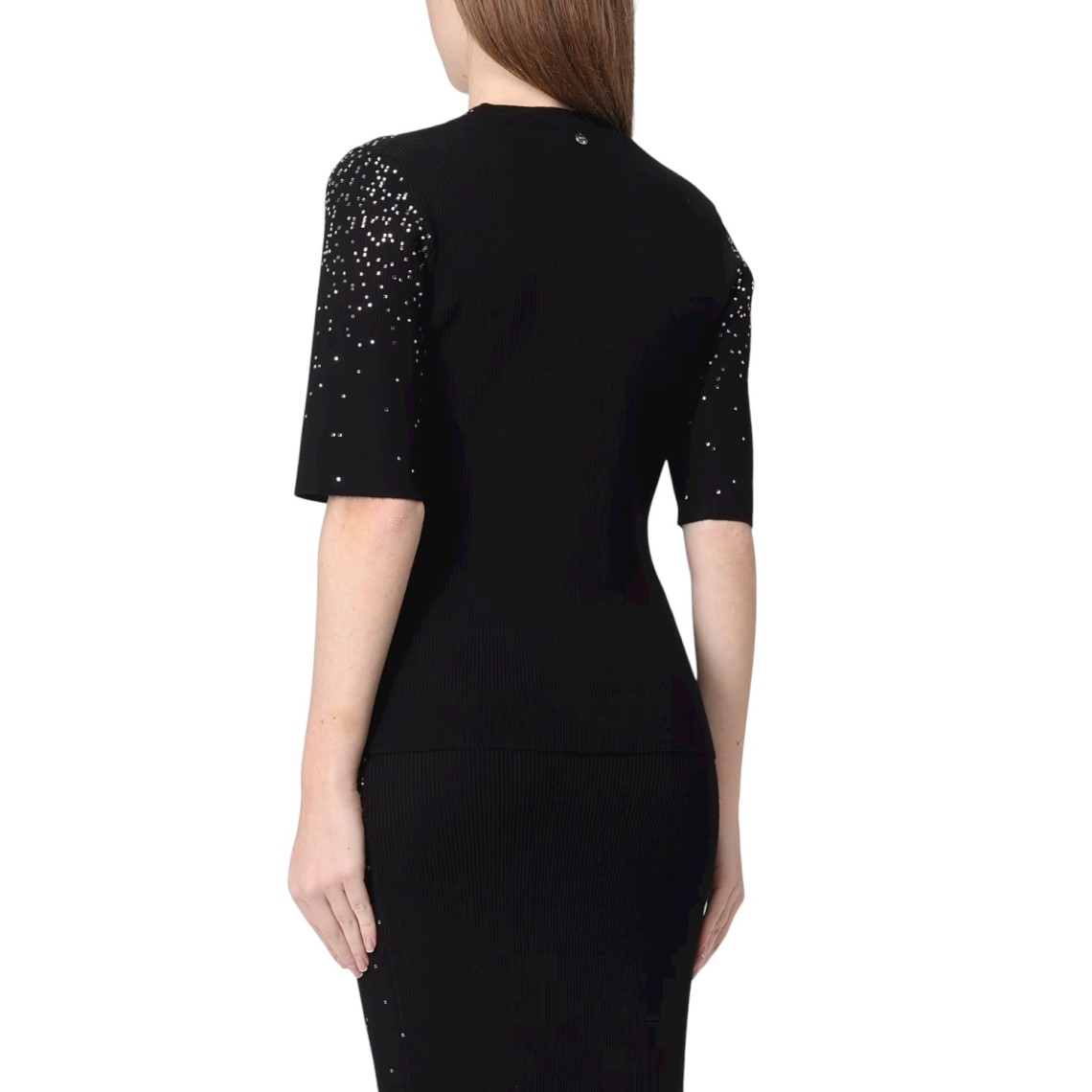 Maglia a girocollo Liu Jo in misto viscosa con strass