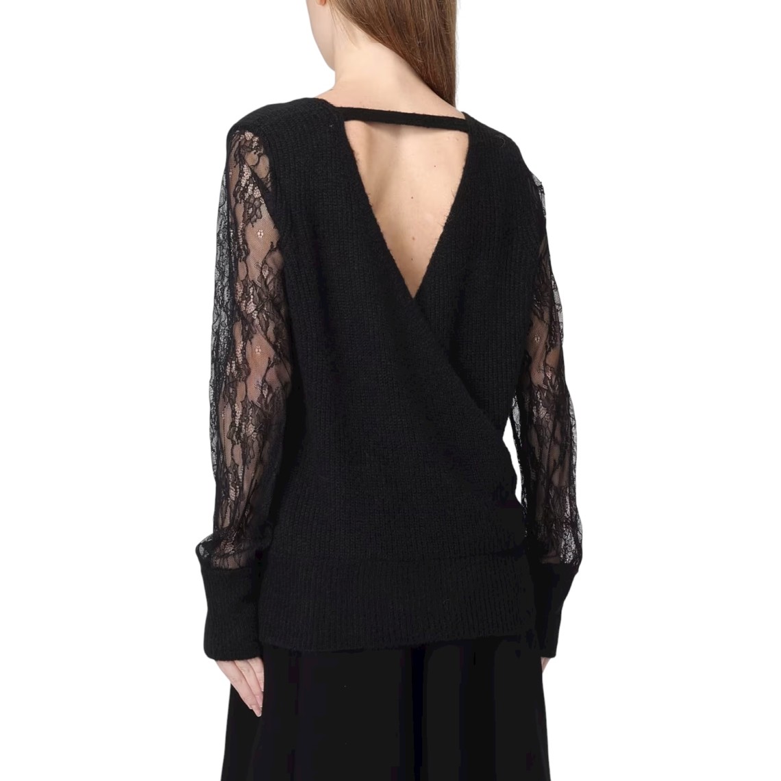 Maglia a v con maniche in pizzo Liu Jo