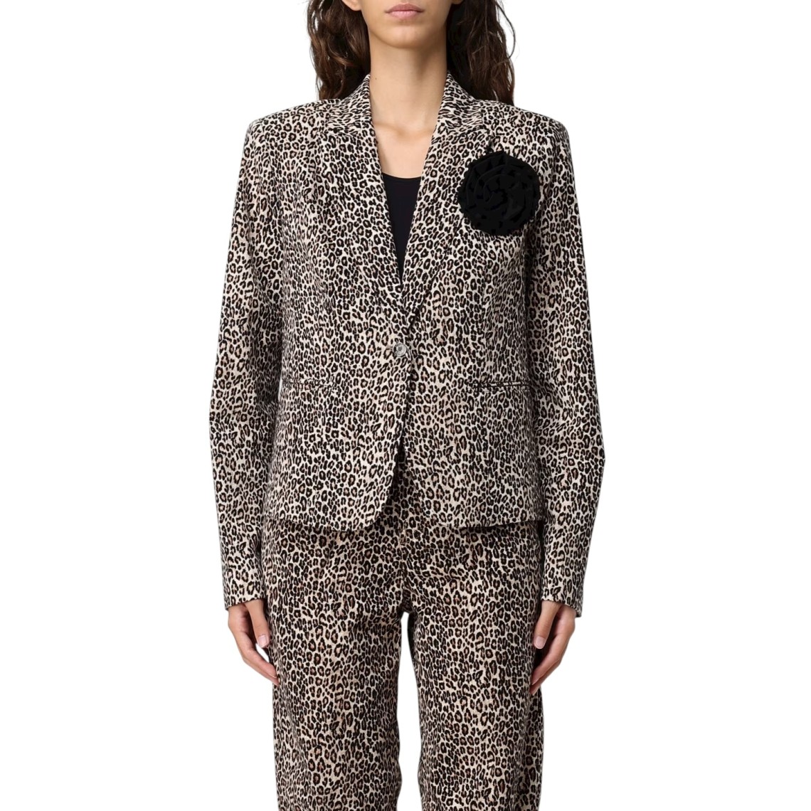 Blazer Liu Jo in cotone animalier