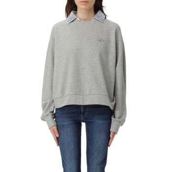 Felpa con collo a camicia Liu Jo in misto cotone