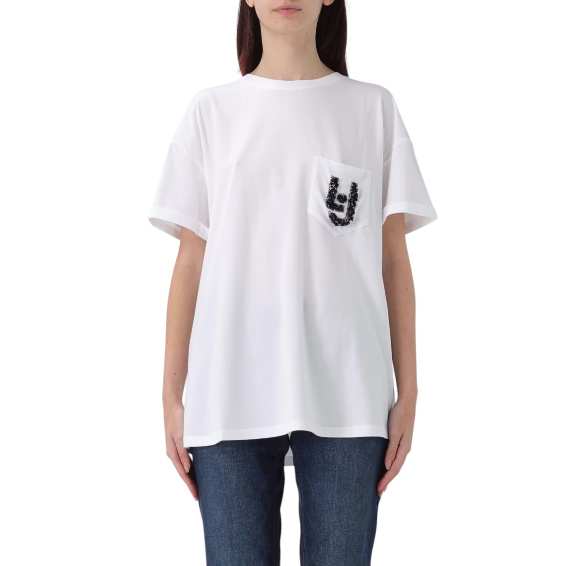 T-shirts in cotone con logo gioiello Liu Jo