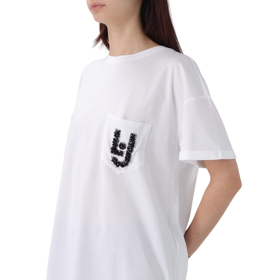 T-shirts in cotone con logo gioiello Liu Jo