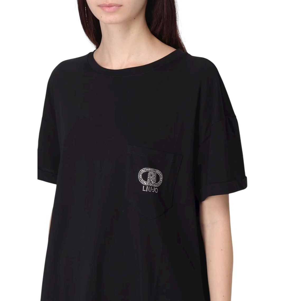 T-shirts in cotone con logo gioiello Liu Jo