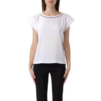 T-shirt in cotone con strass Liu Jo