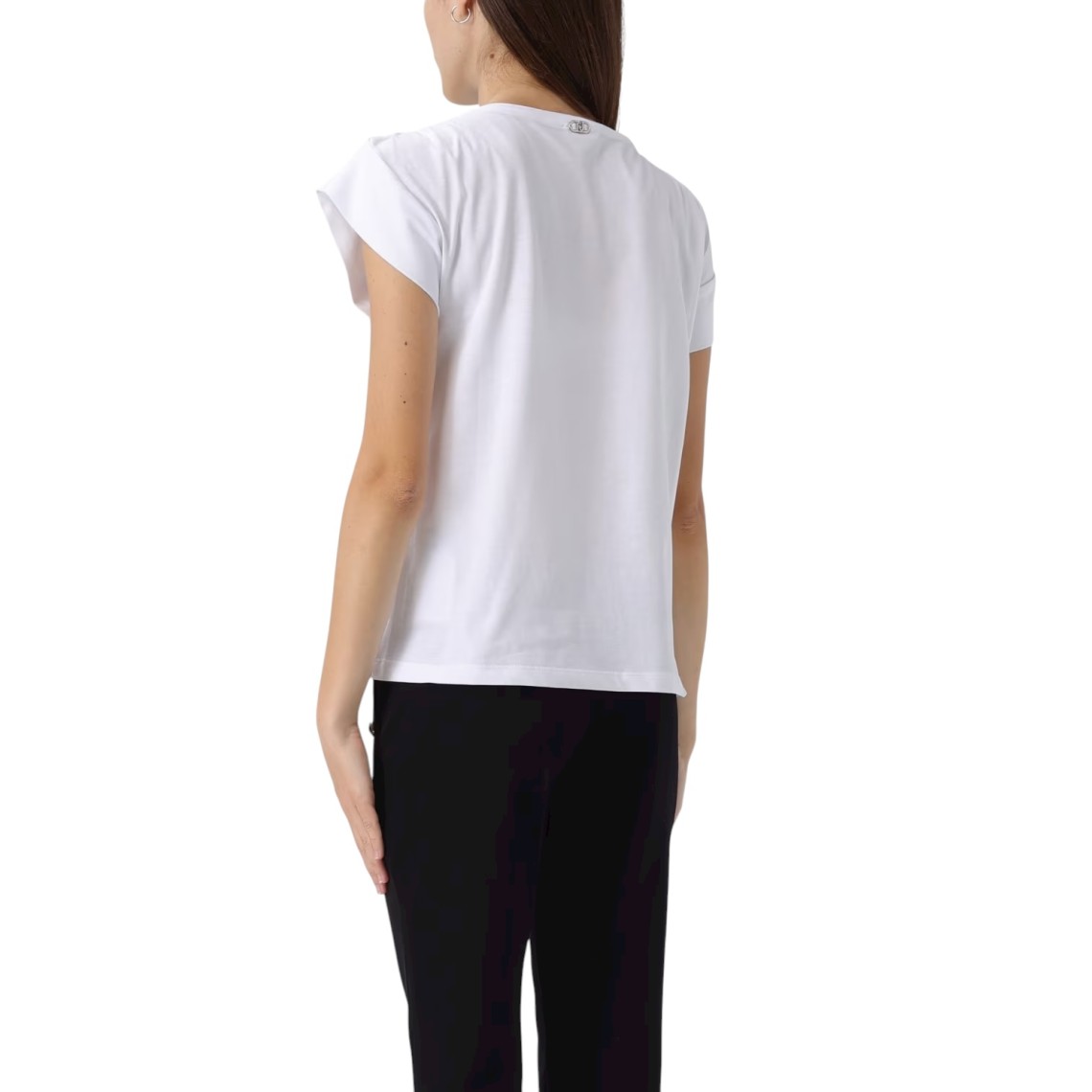 T-shirt in cotone con strass Liu Jo