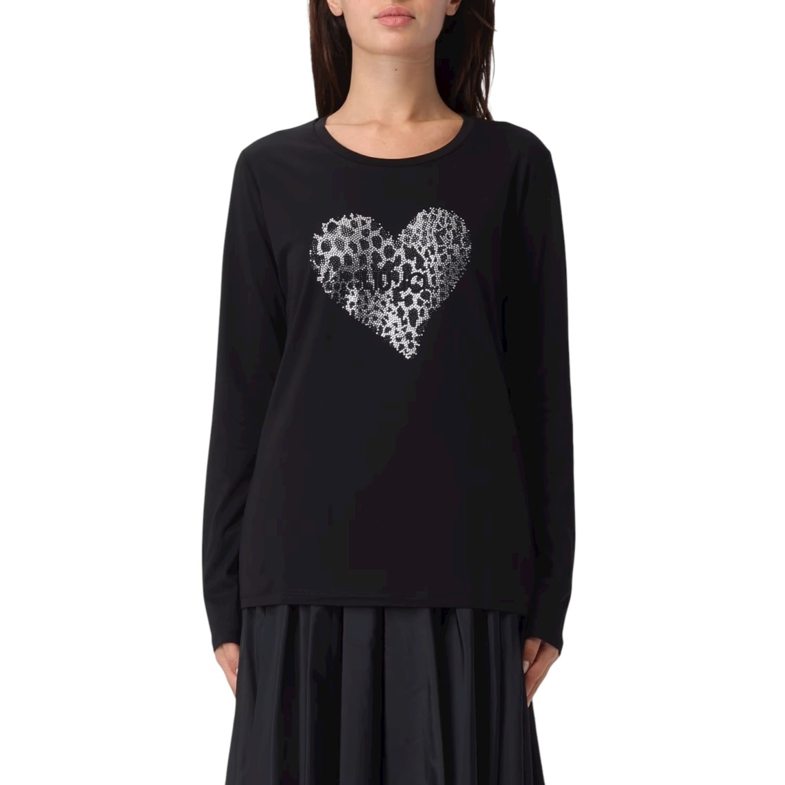 T-shirt con cuore di strass Liu Jo