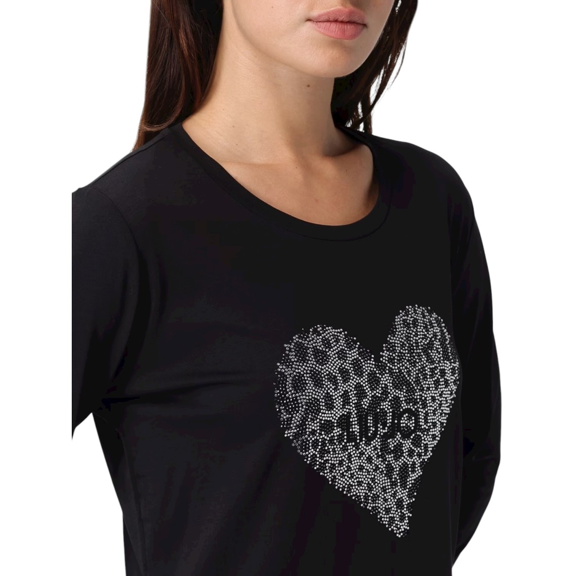 T-shirt con cuore di strass Liu Jo