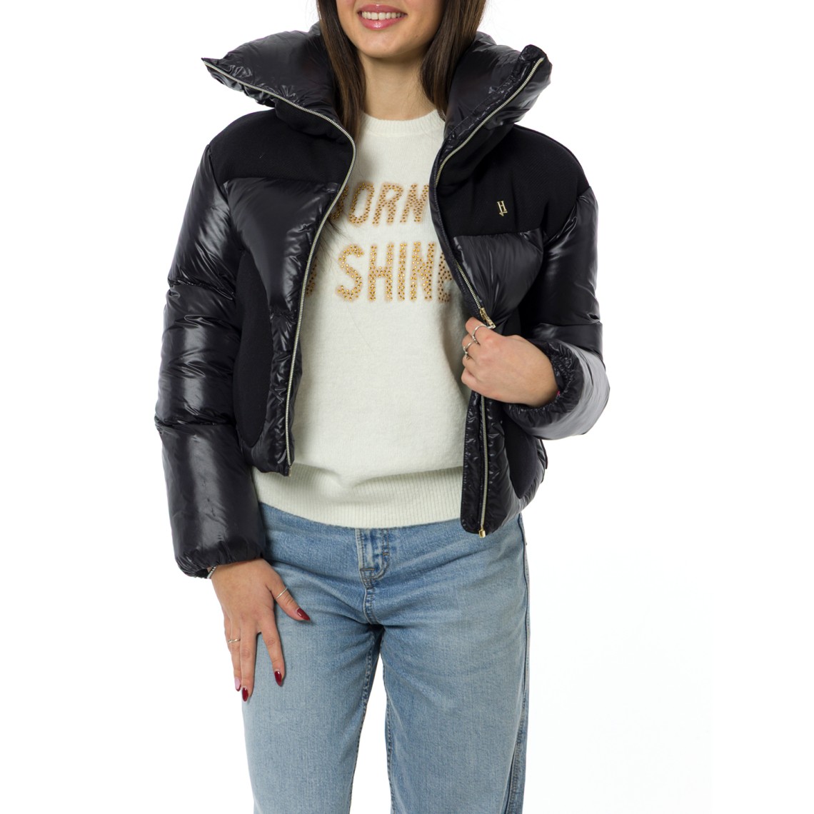 Cappa in nylon ultralight ed ecowool Herno bambina