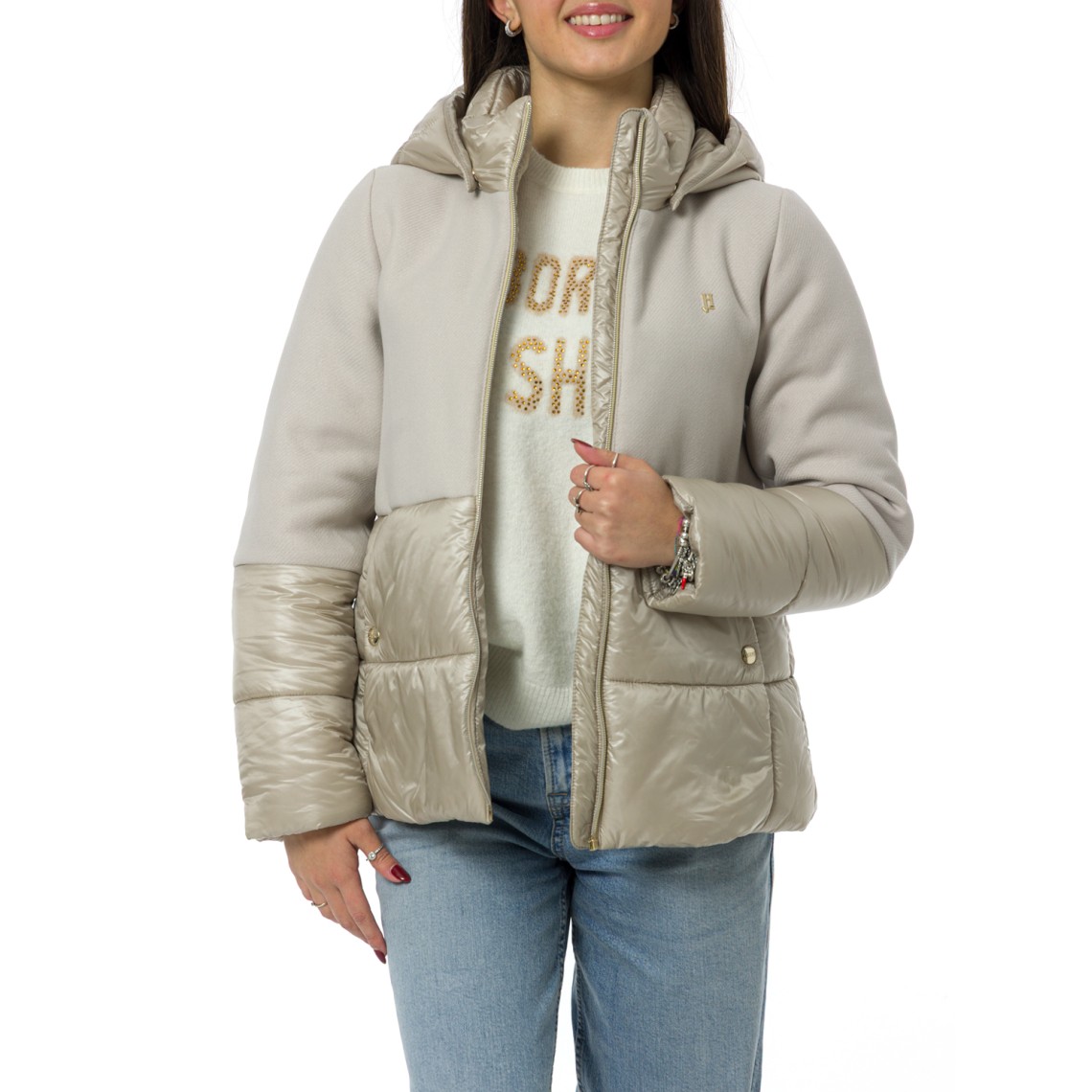 Cappa in ecowool e nylon ultralight Herno bambina