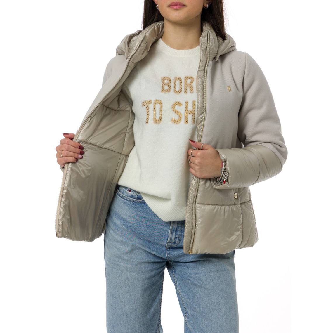 Cappa in ecowool e nylon ultralight Herno bambina