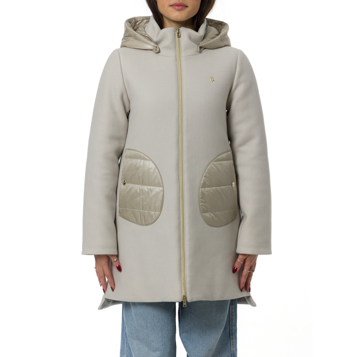 Cappotto Herno con cappuccio in Ecowool e nylon Ultralight bambina 