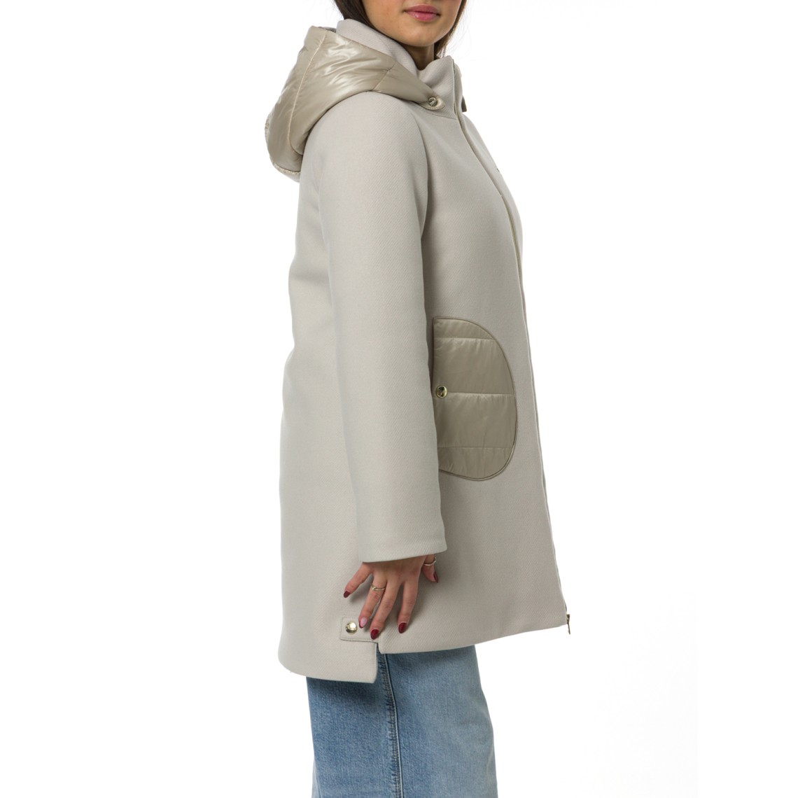 Cappotto Herno con cappuccio in Ecowool e nylon Ultralight bambina 