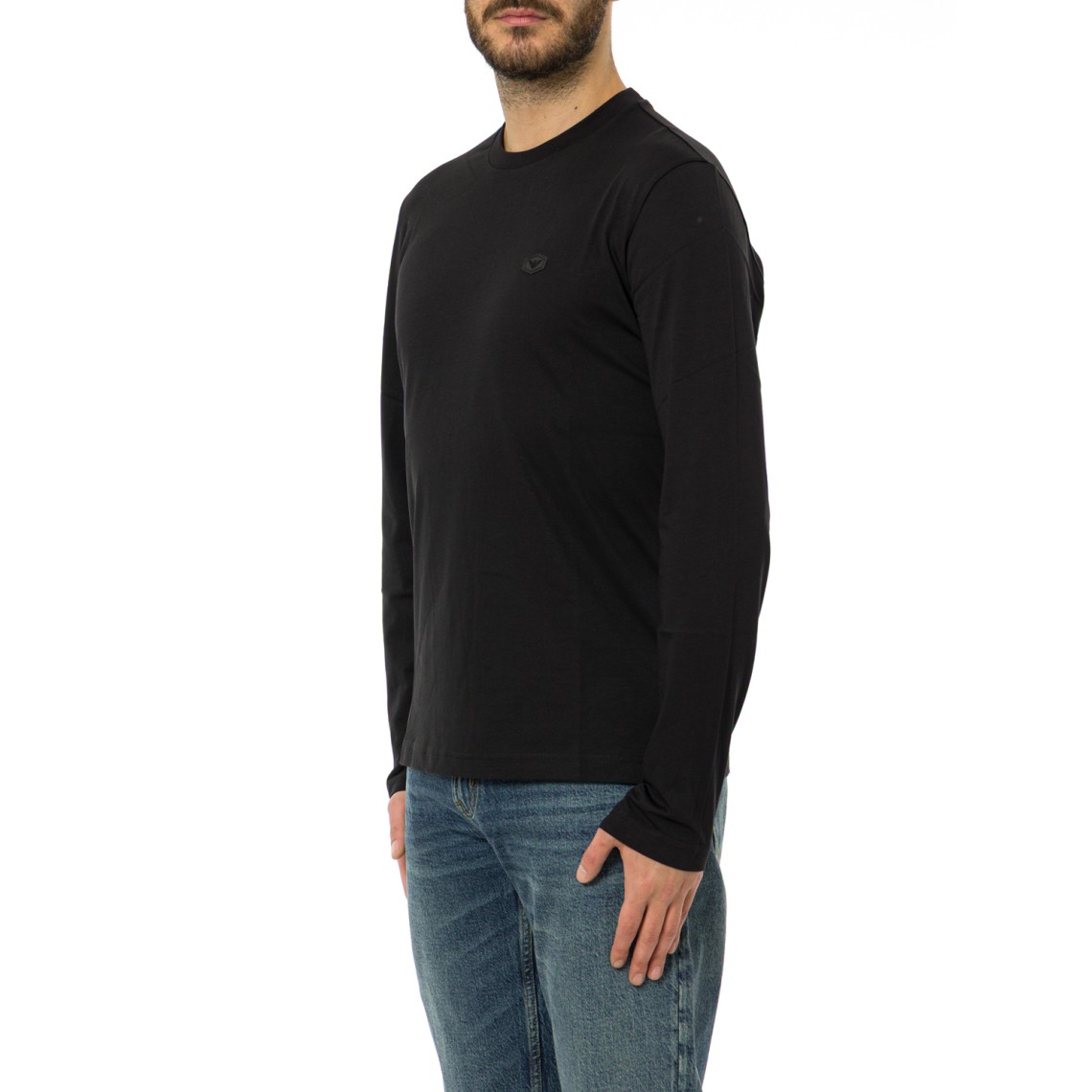 Maglia in jersey Supima con micro patch logo Emporio Armani