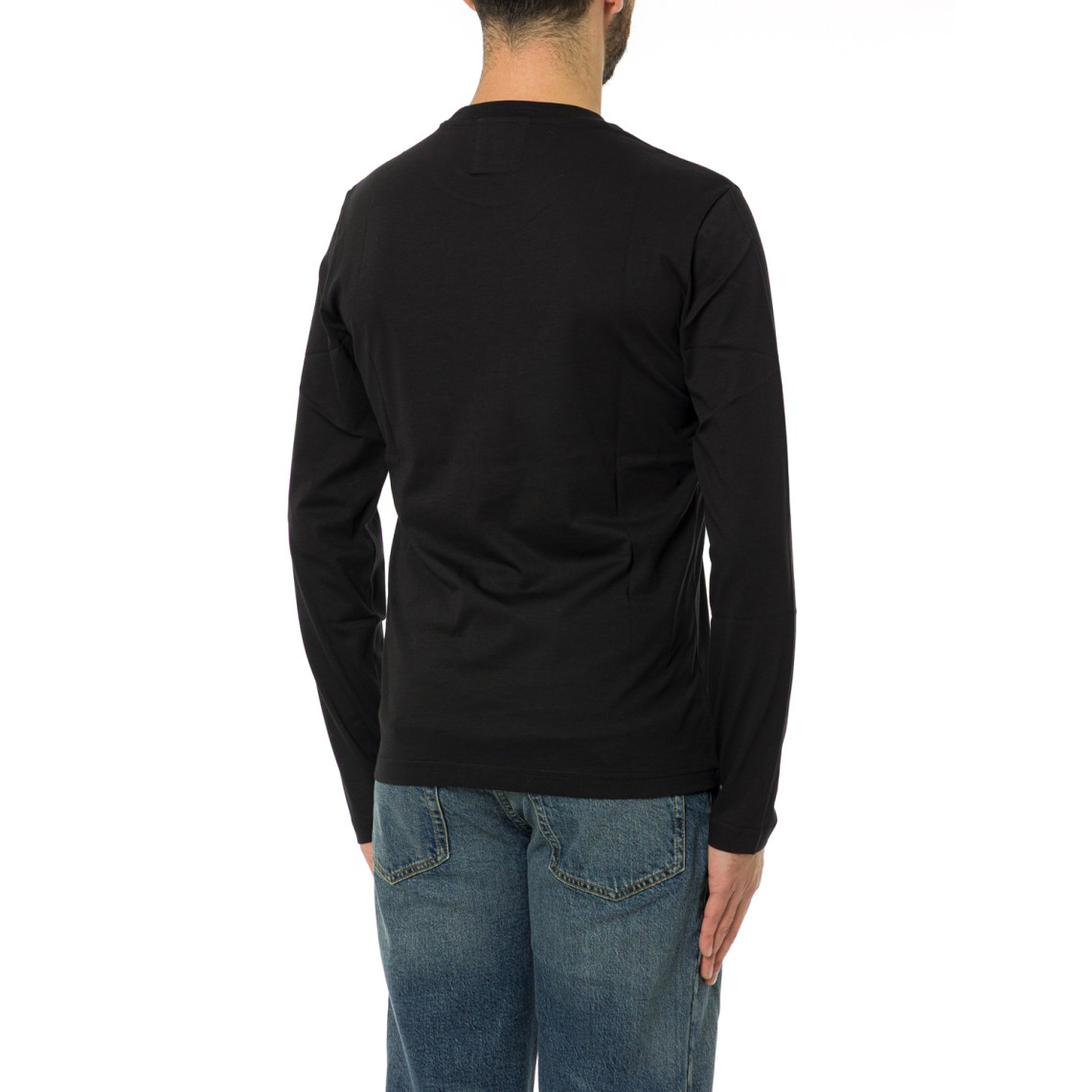 Maglia in jersey Supima con micro patch logo Emporio Armani