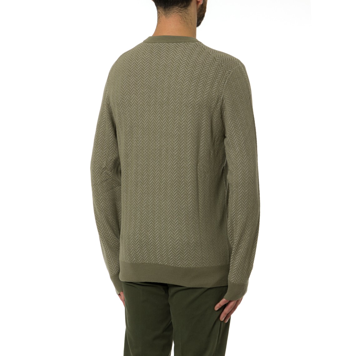 Maglia a girocollo basic Boss in lana vergine e cotone