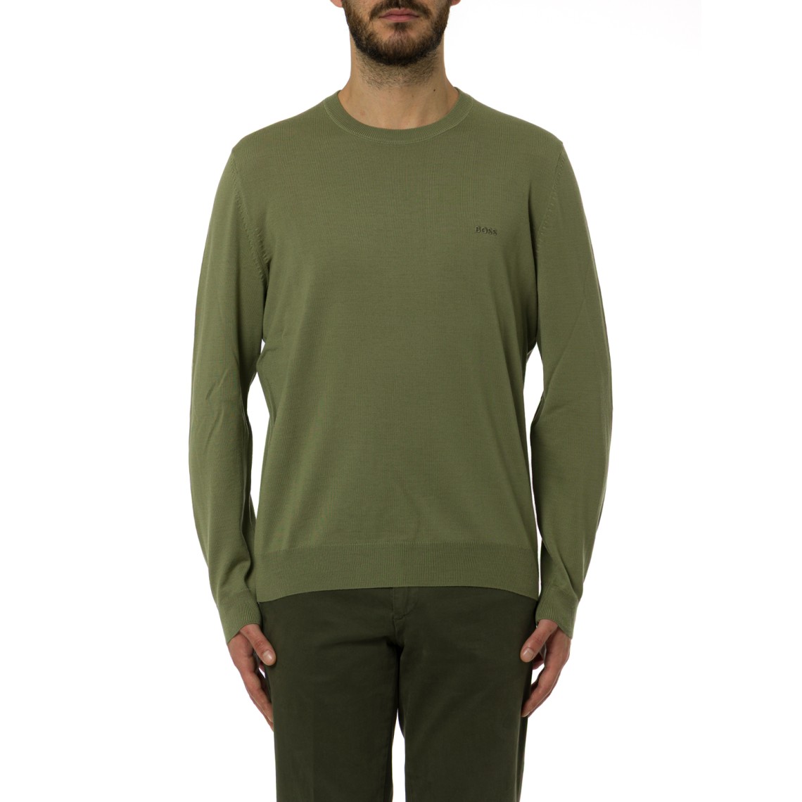 Maglia con ricamo logo Boss