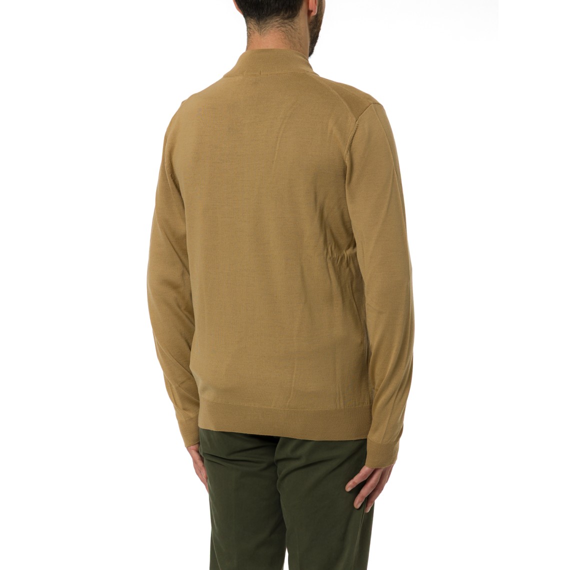 Maglia con zip e logo Boss