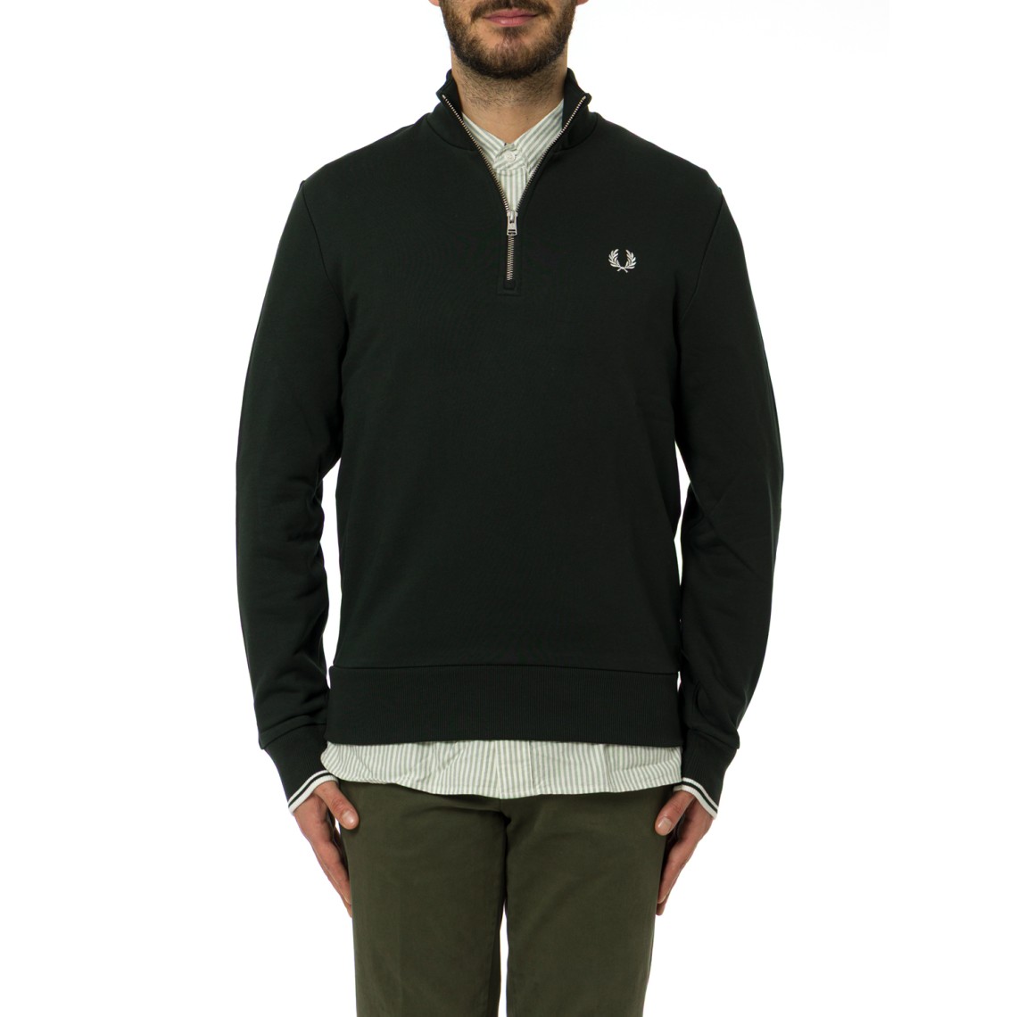 Felpa Fred Perry in misto cotone con zip e ricamo