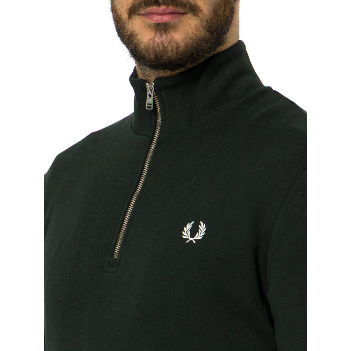 Felpa Fred Perry in misto cotone con zip e ricamo