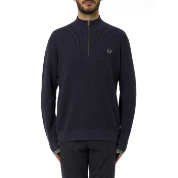 Maglia half-zip con logo ricamato Fred Perry