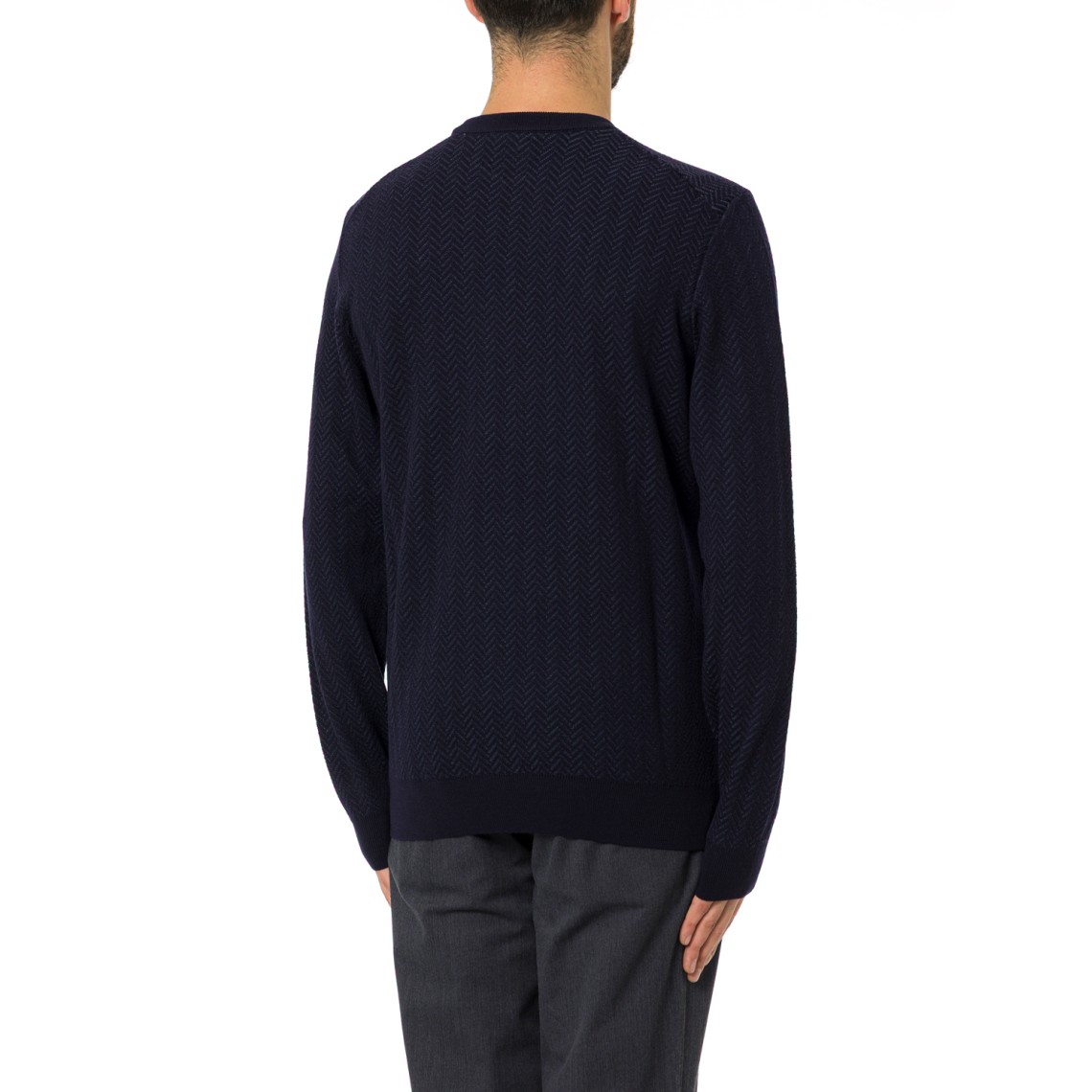 Maglia a girocollo basic Boss in lana vergine e cotone