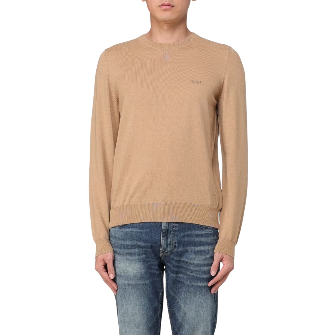 Maglia con ricamo logo Boss