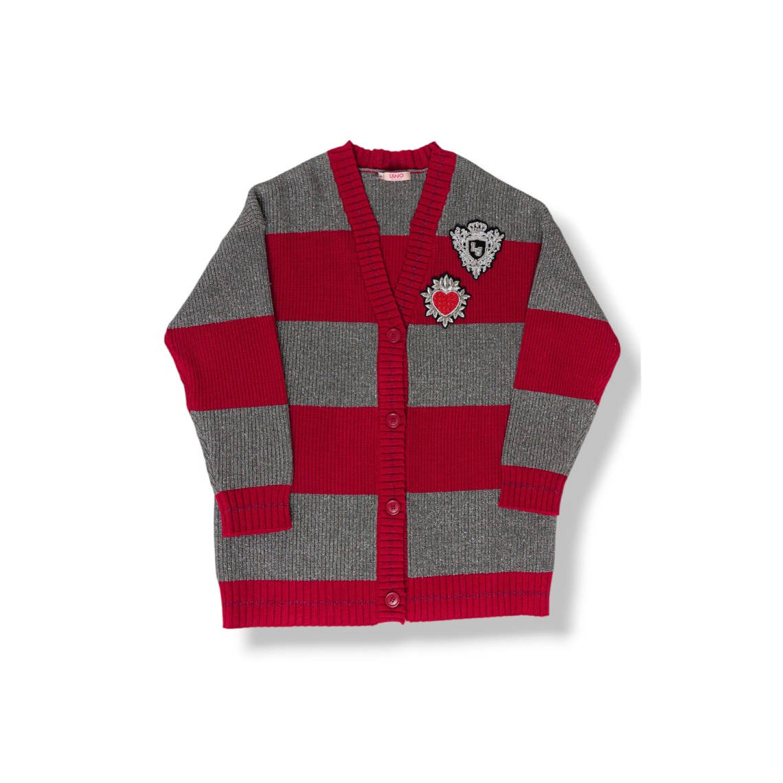 Cardigan in misto viscosa a righe Liu Jo